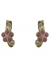 handsome solid gold flower kids huggie earrings
